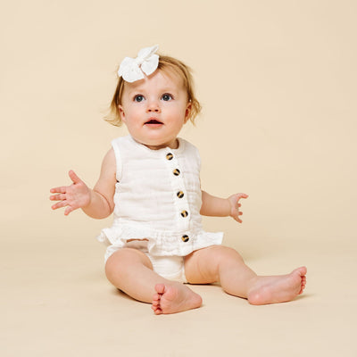 Ruffle Tank + Bloomer Set - White
