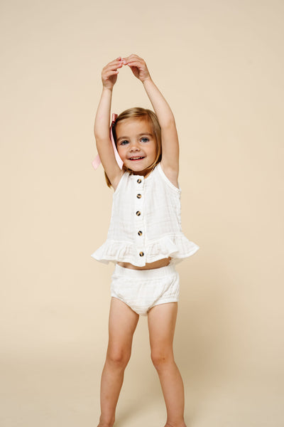 Ruffle Tank - White