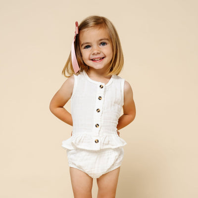 Ruffle Tank - White