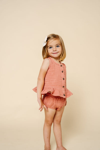 Ruffle Tank + Bloomer Set - Rose