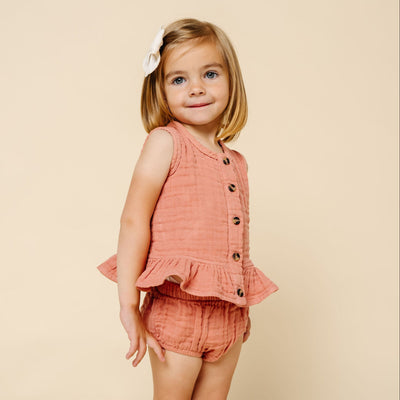 Ruffle Tank - Rose