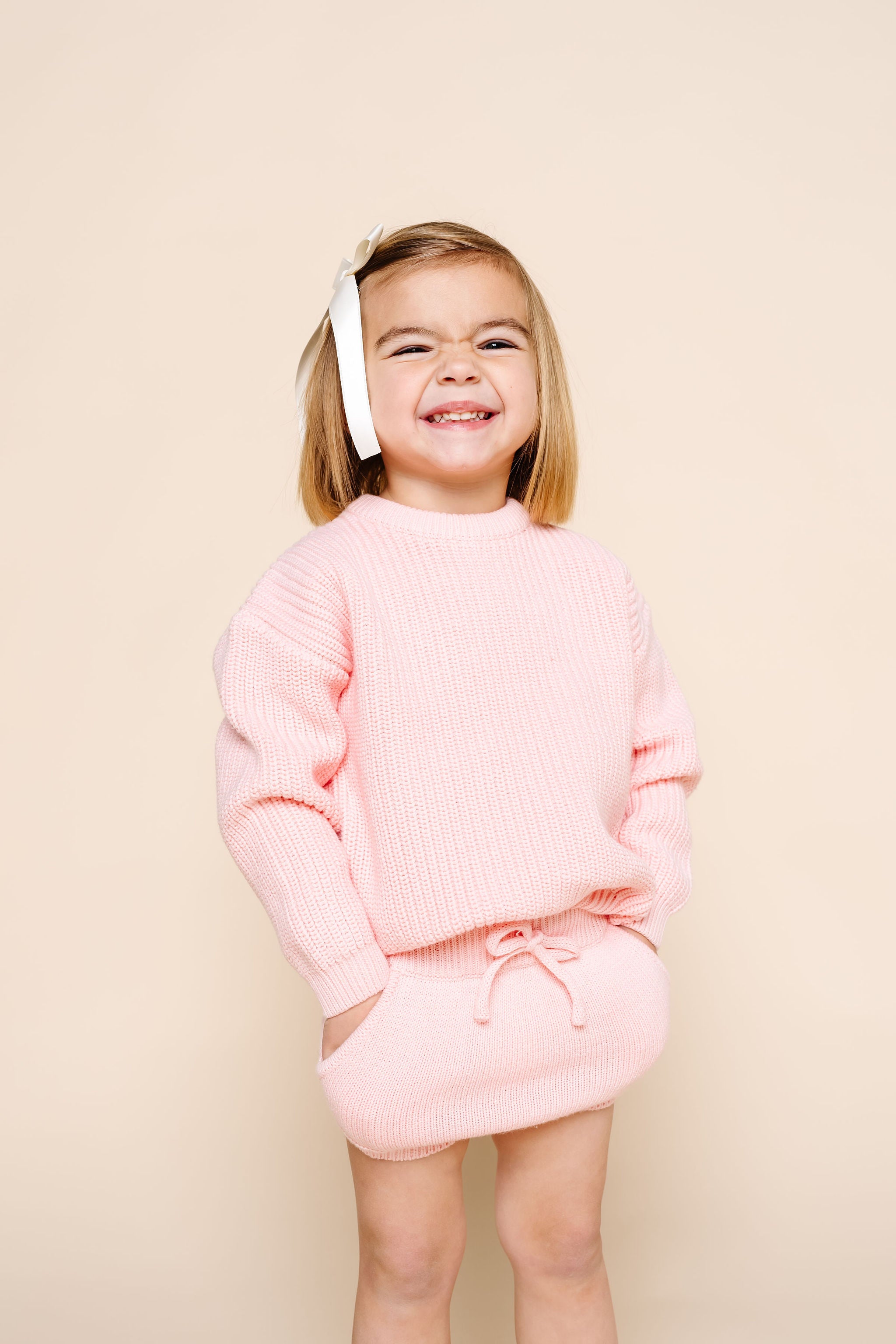 Knit Chunky Sweater - Blush