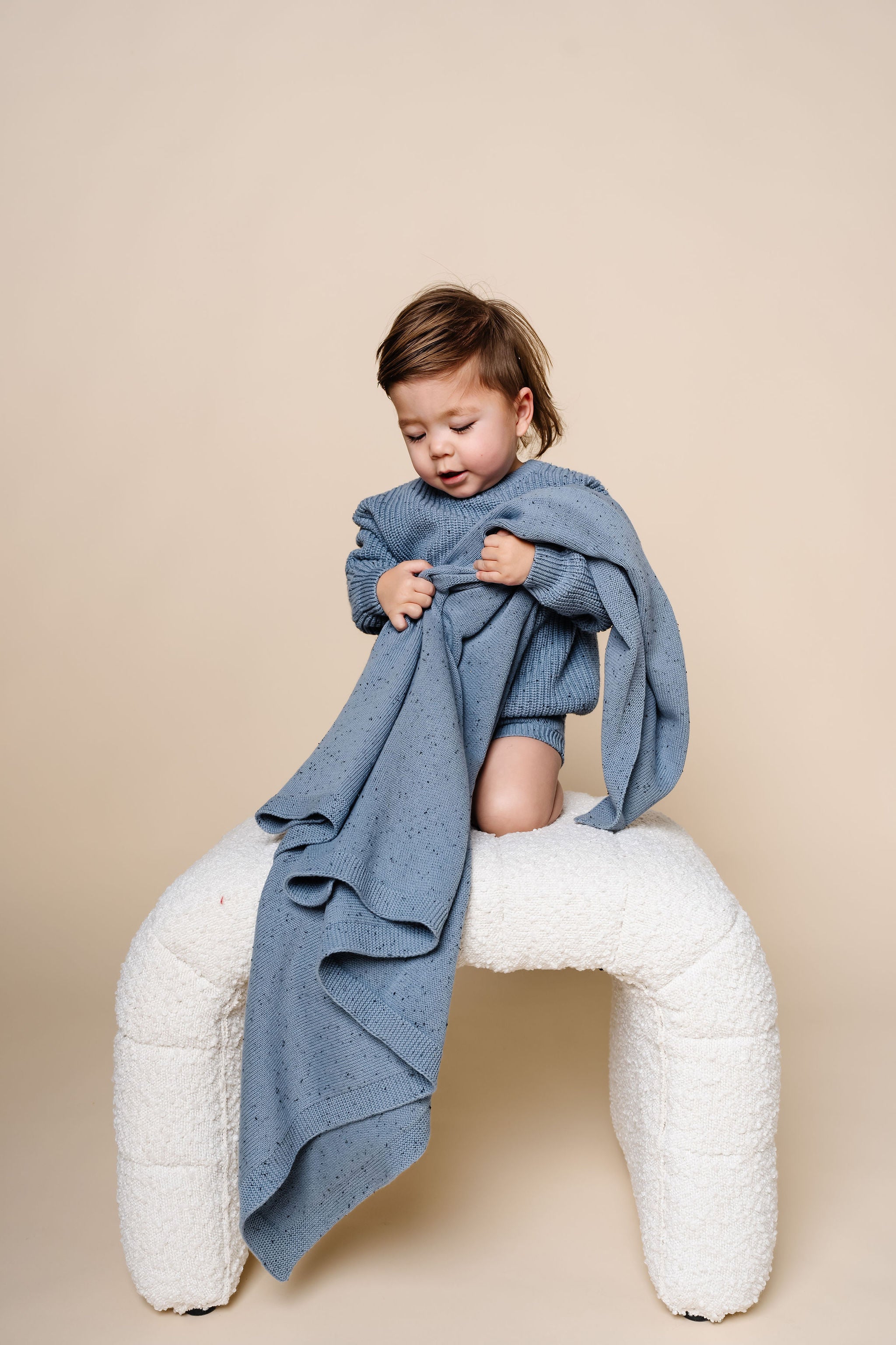 Knit Blanket - Cadet Speckle