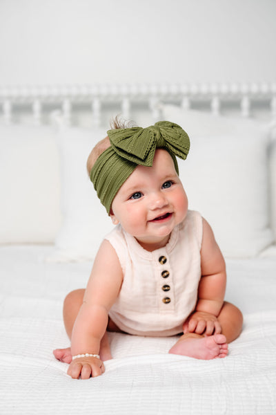 Cable Knit Headband - Olive