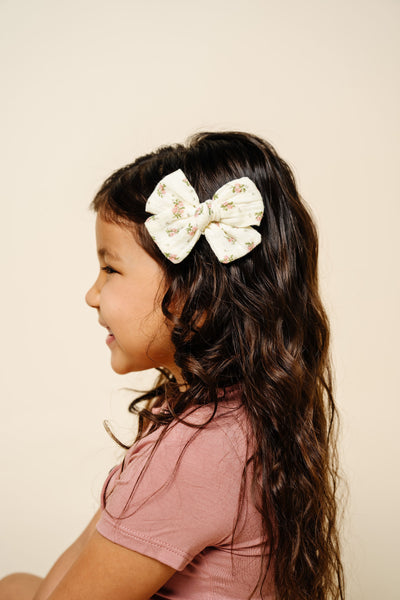 Adventure Bow - Rose Floral Clip
