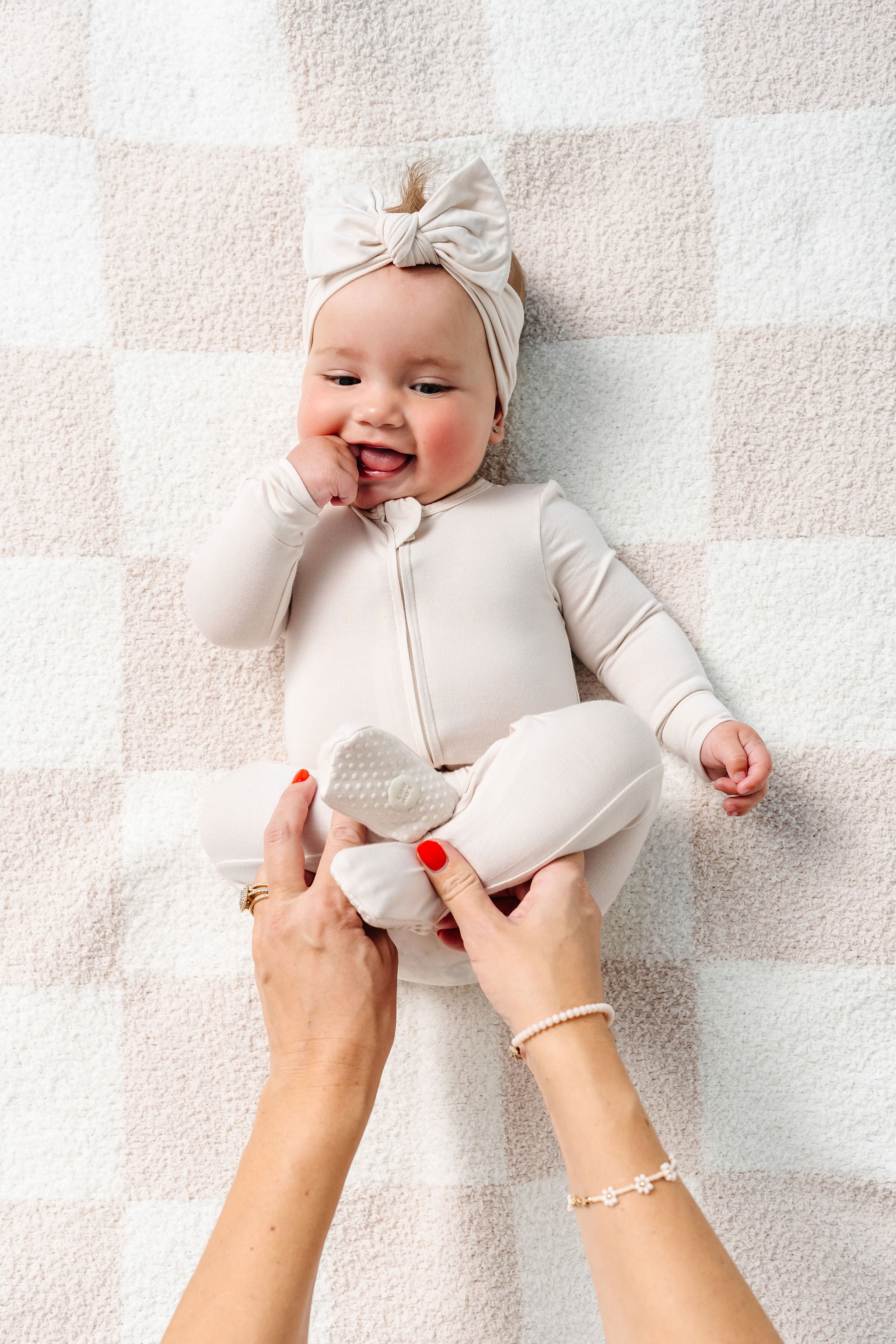 Chenille Blanket - Dune Check - Small & Large