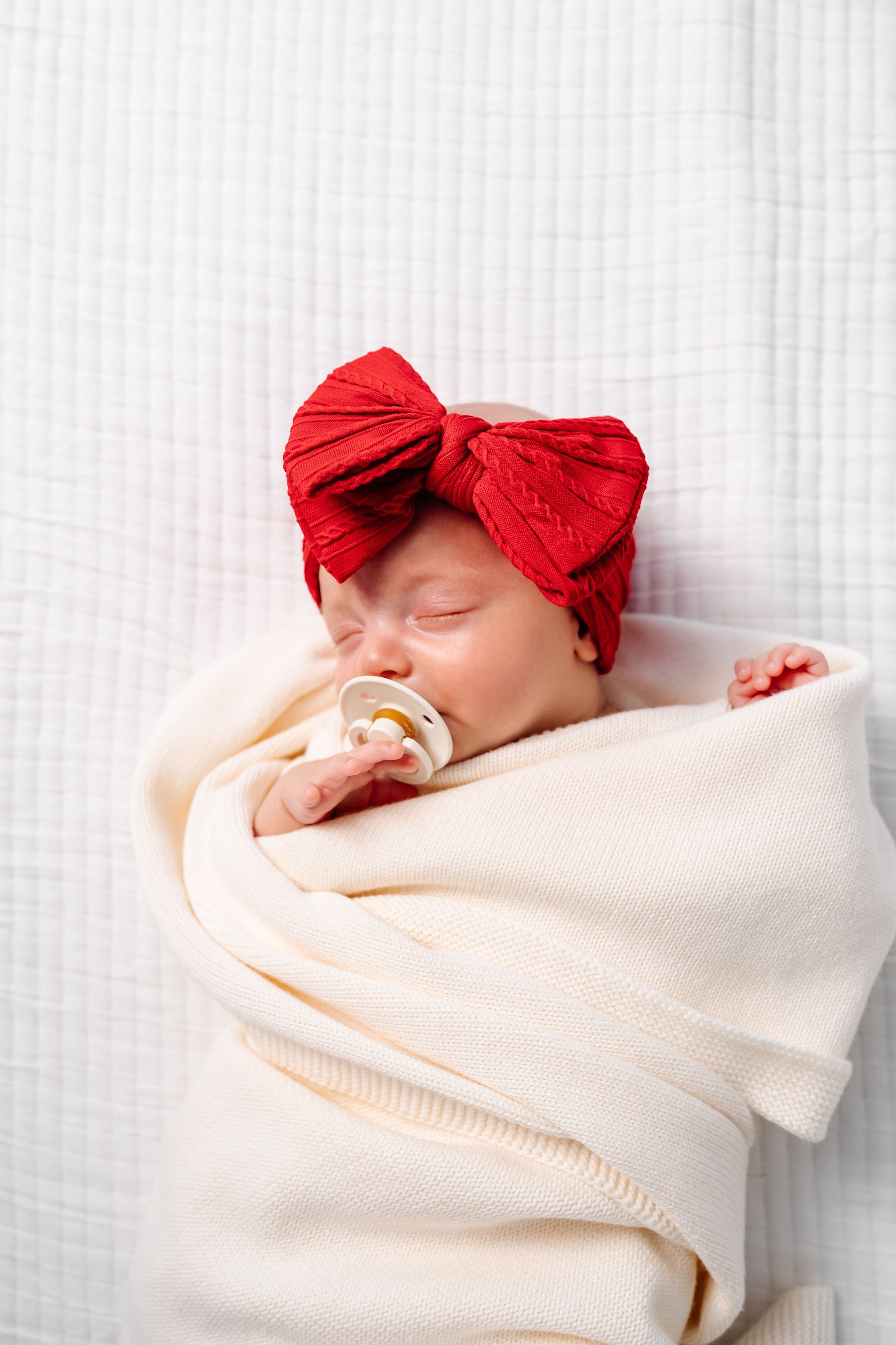 Cable Knit Headband - Red