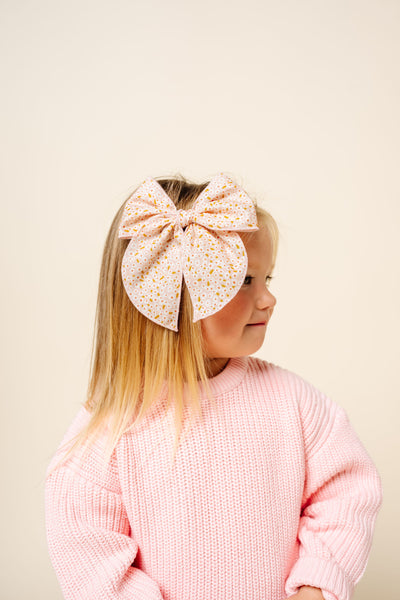 Heirloom Bow - Blush Floral Clip