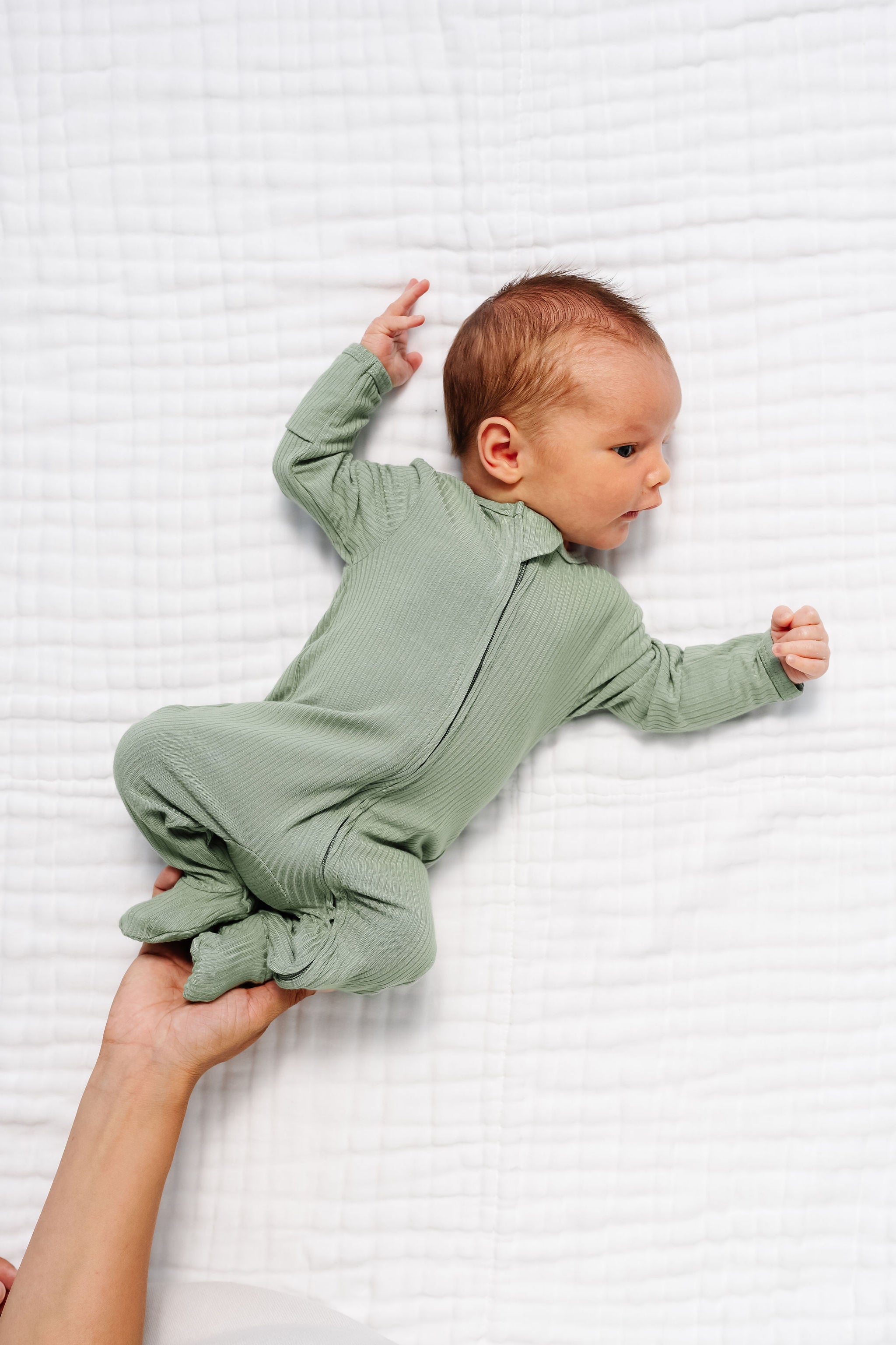 Ellis Ribbed Zipper Footies