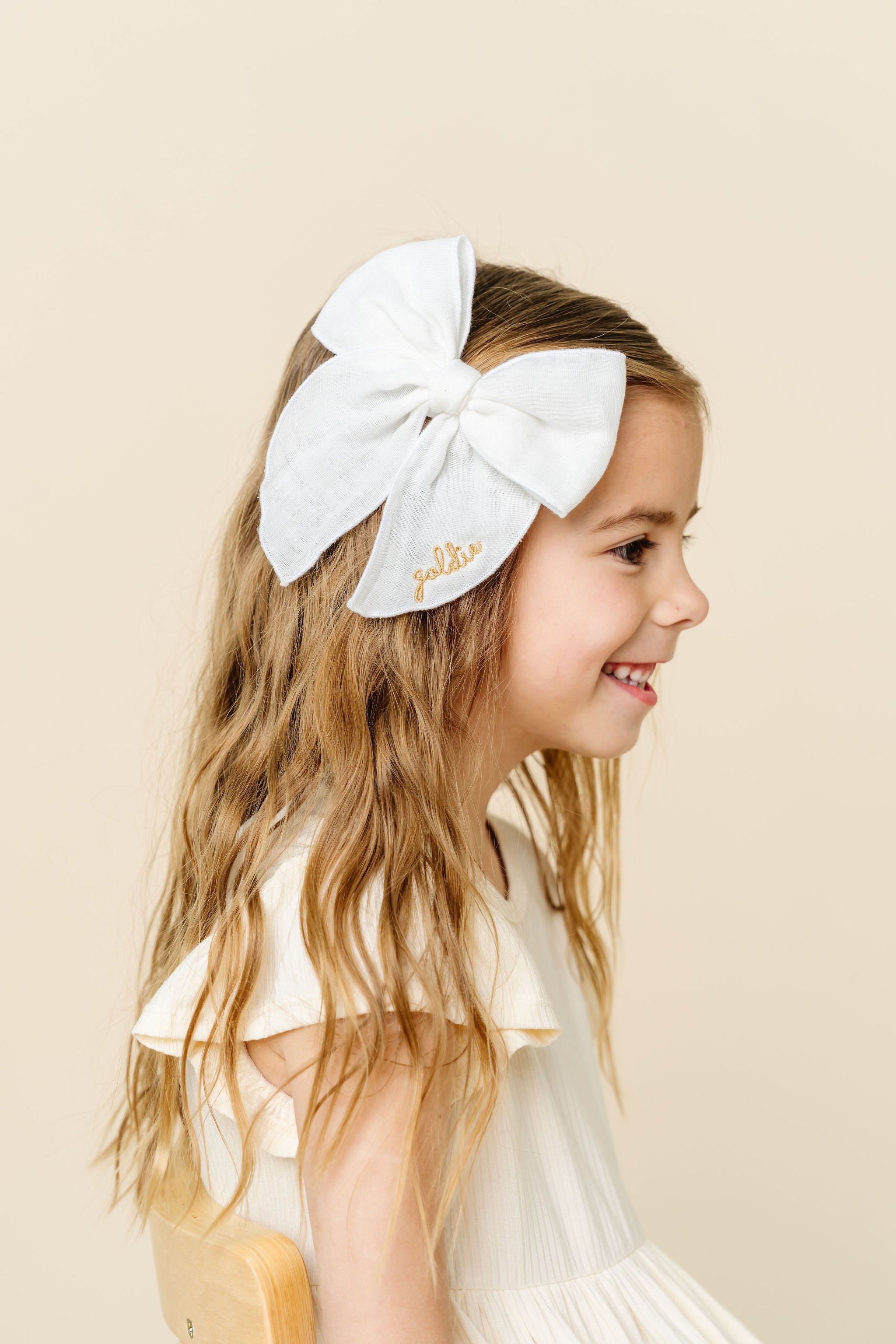 Heirloom Bow - Sugar Corduroy Clip