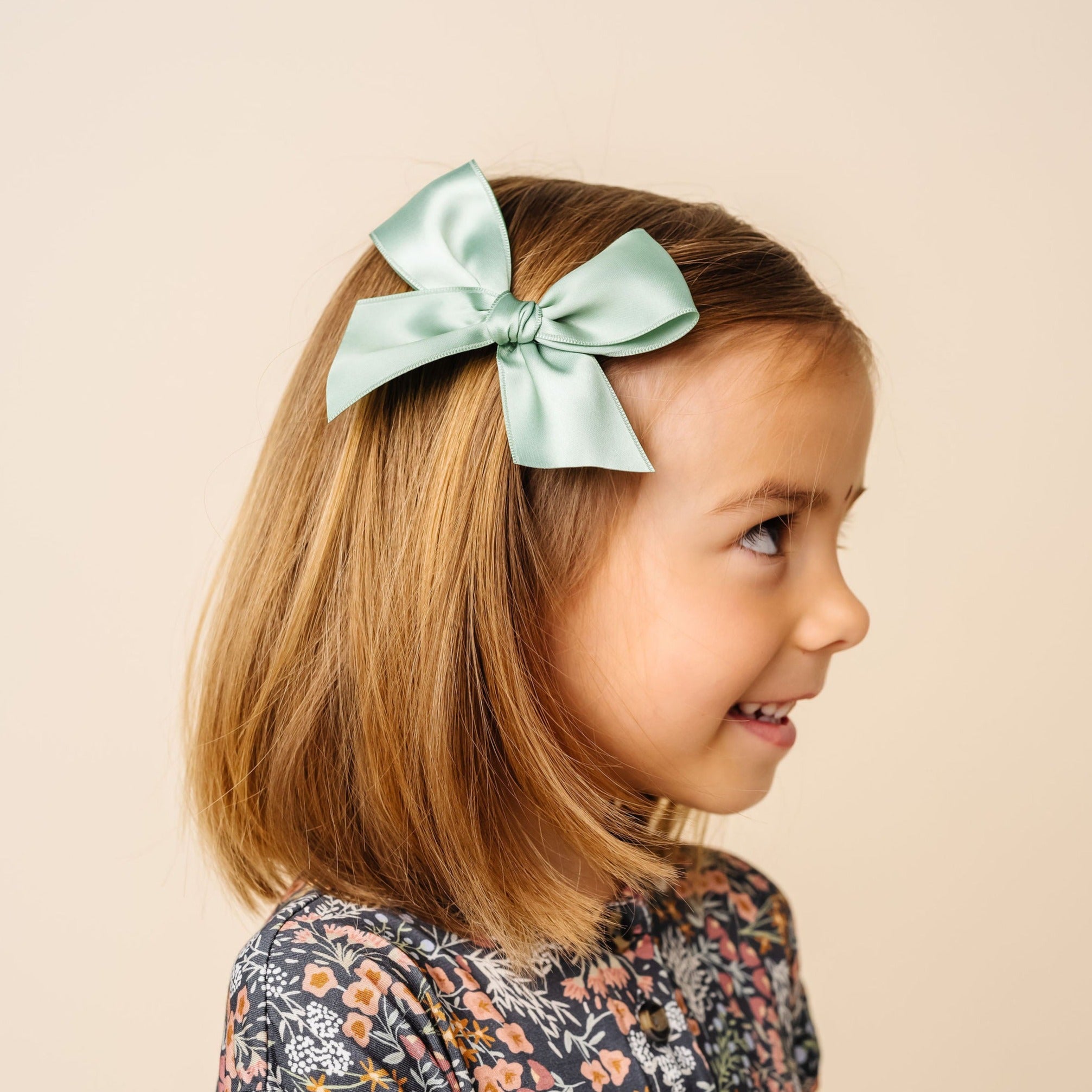Satin Bow - Sage Clip