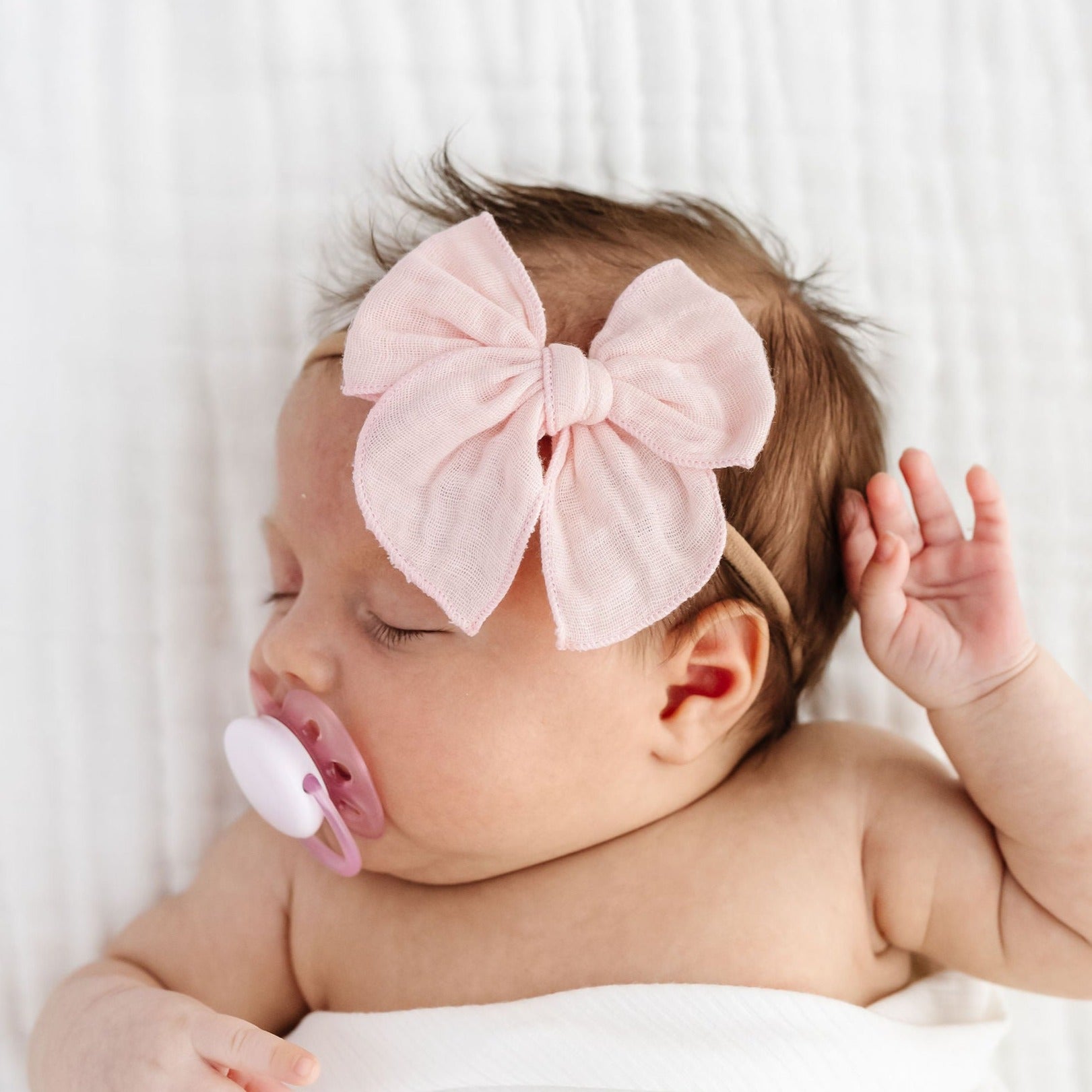 Cloud Muslin™ Heirloom Bow - Blush Headband