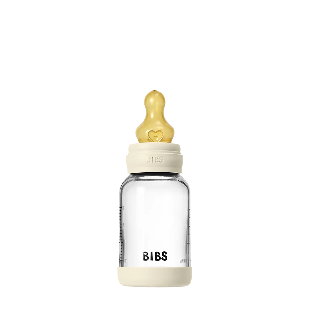 Bibs Baby Glass Bottle Complete Set: Ivory