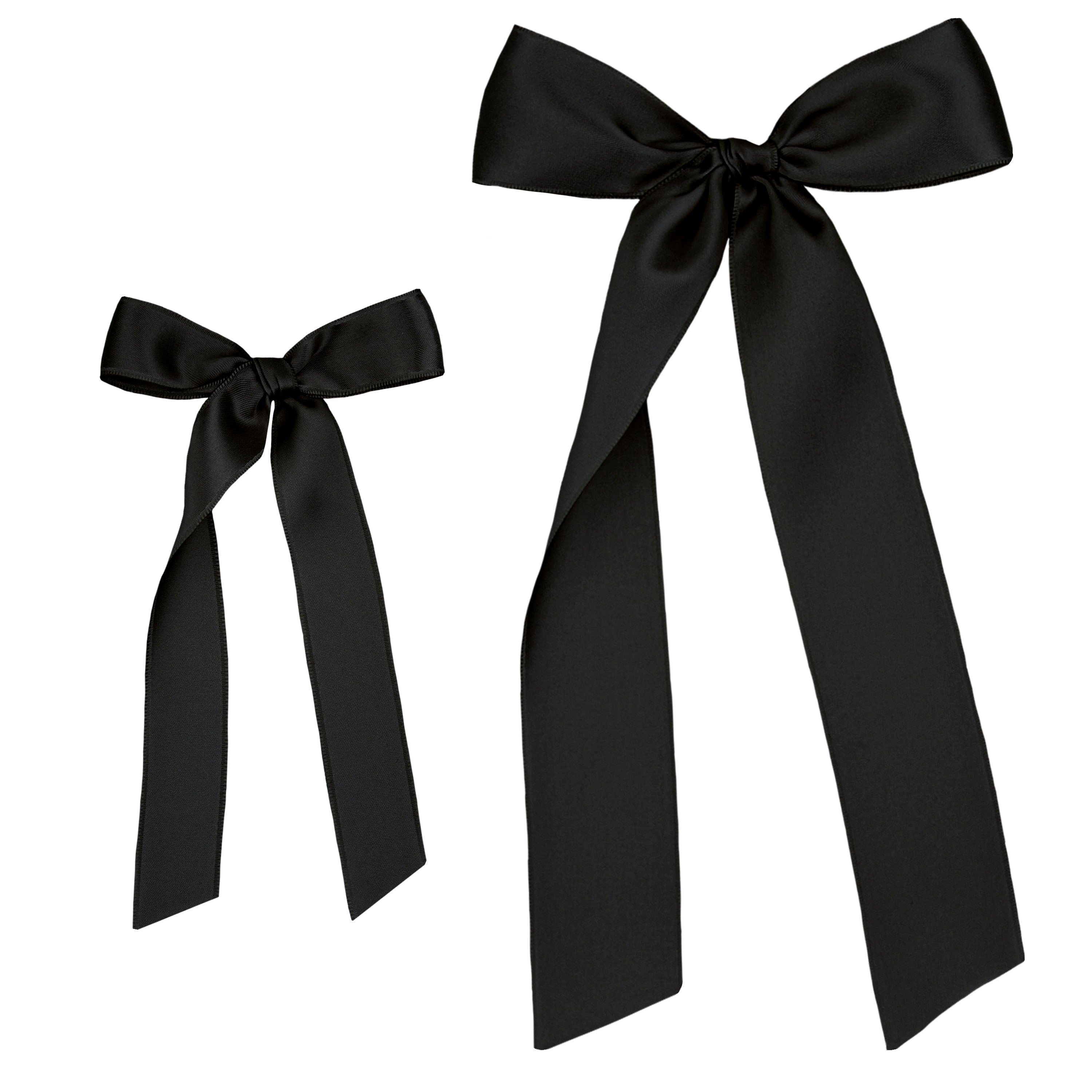 Satin Bow - Black Sash Clip