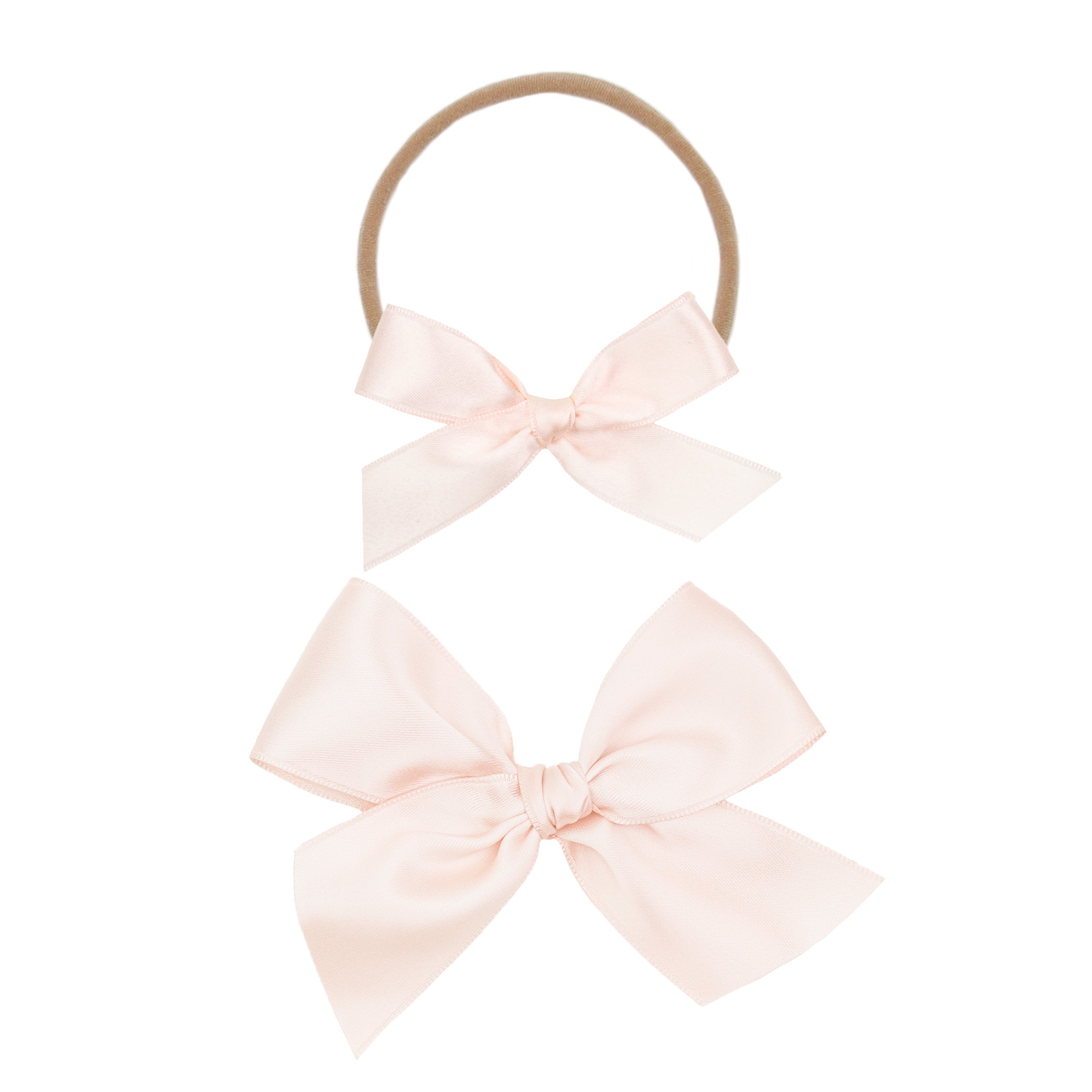 Satin Bow - Blush Headband