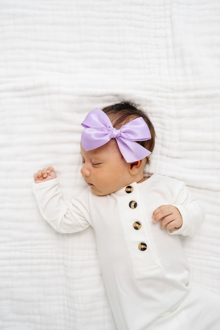 Satin Bow - Lilac Headband
