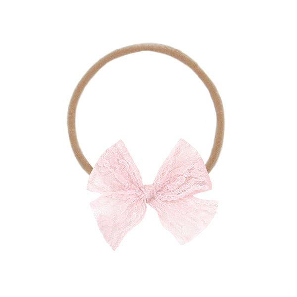 Lace Bow - Candy Pink