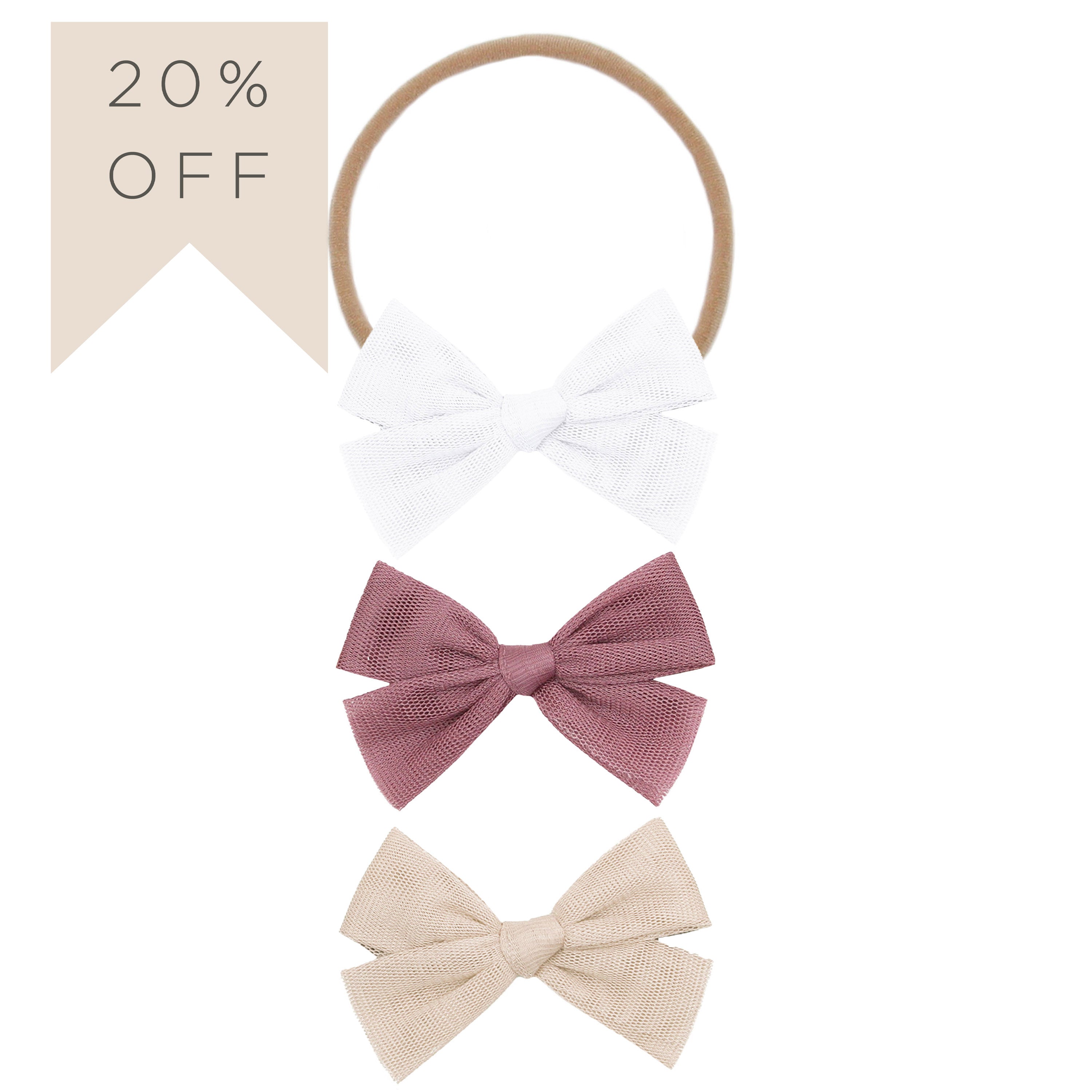 Tulle Bow 3 Pack: Iris