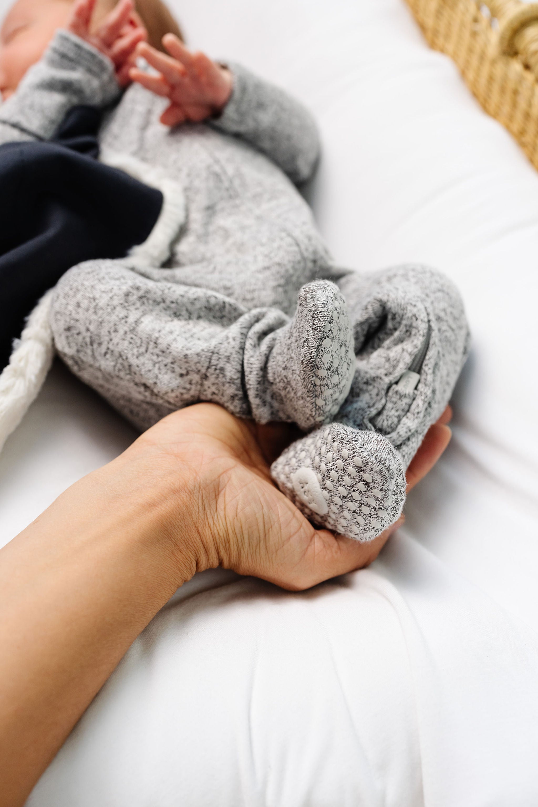 Sam Plush Knit Zipper Footies