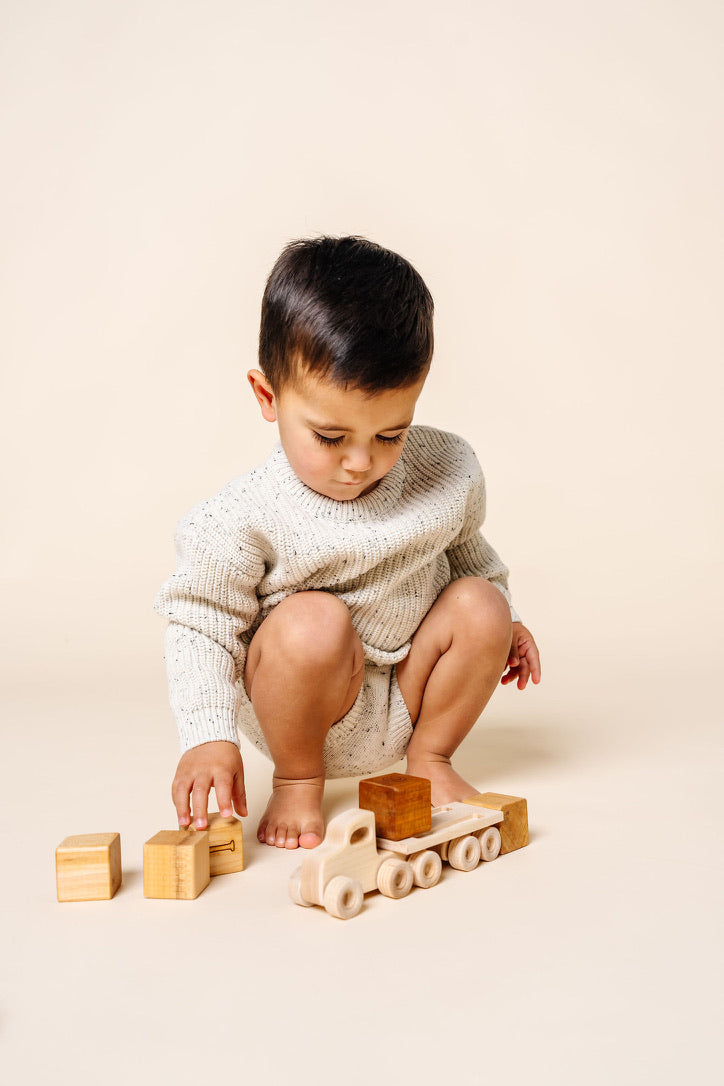 Knit Chunky Sweater - Cream Speckle
