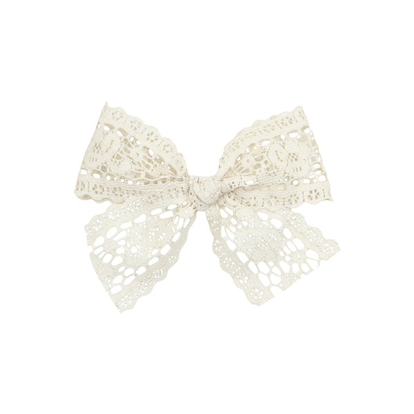 Lace Bow - Ivory Clip