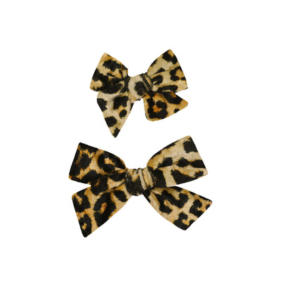Velvet - Leopard Bow Clip