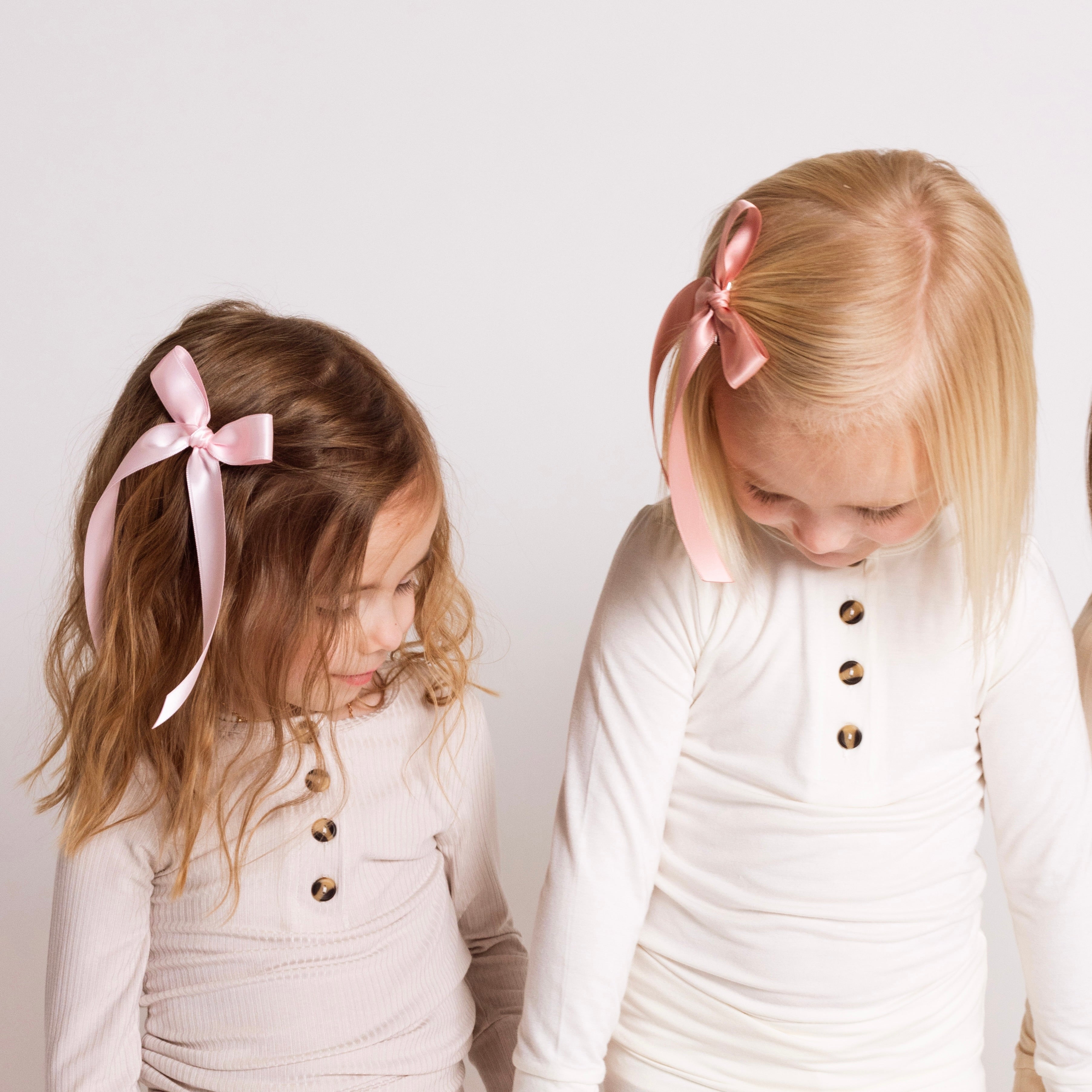 Satin Bow - French Pink Sash Clip