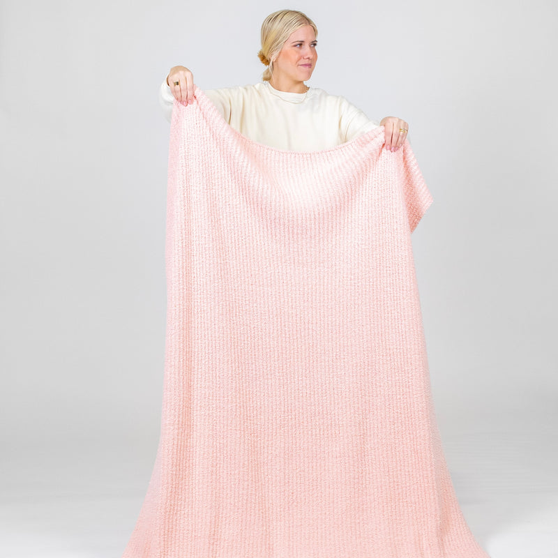 Chenille Blanket - Blush Pink - Adult/Throw