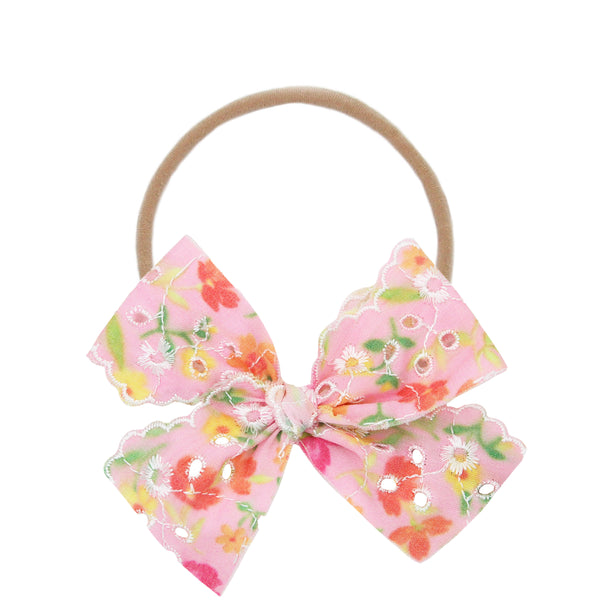 Lace Bow - Pink Floral