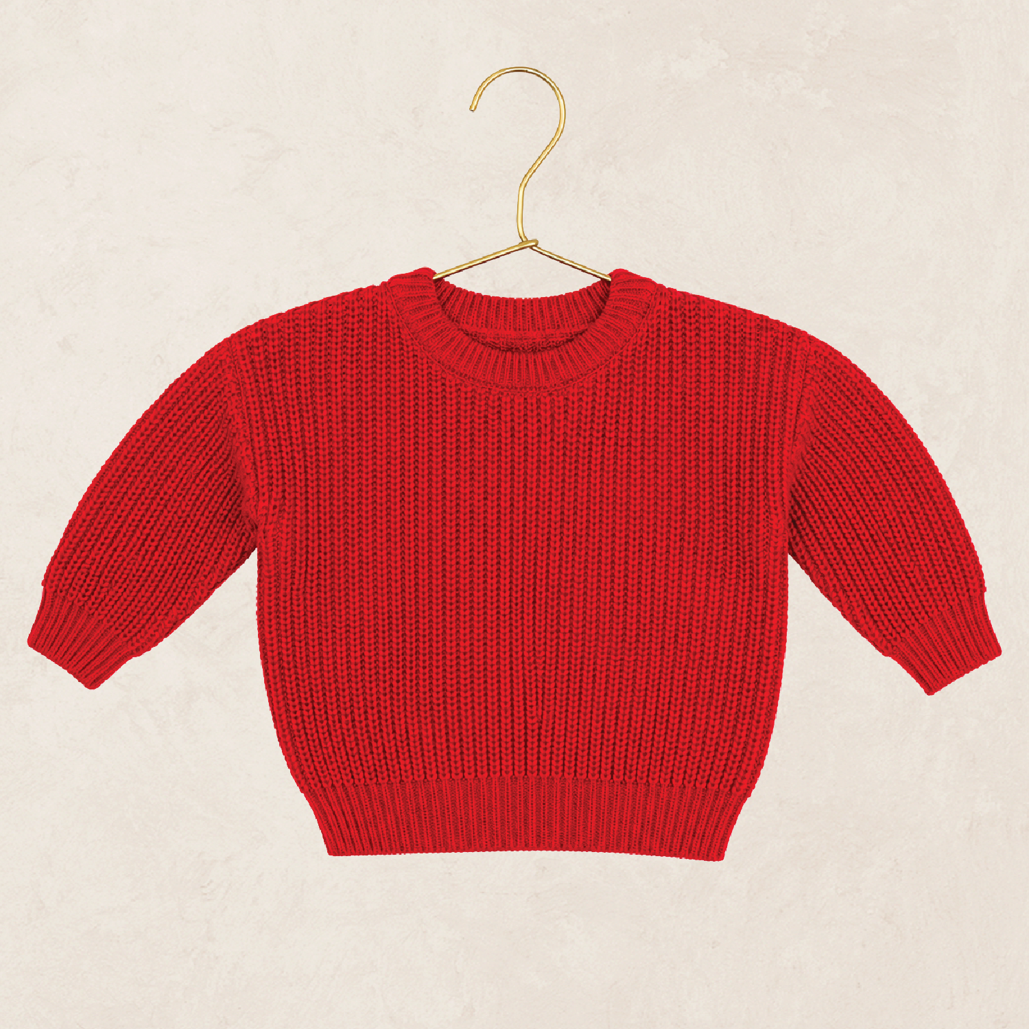 Knit Chunky Sweater - Red