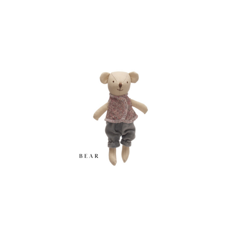 Linen Mini Animal - Bear