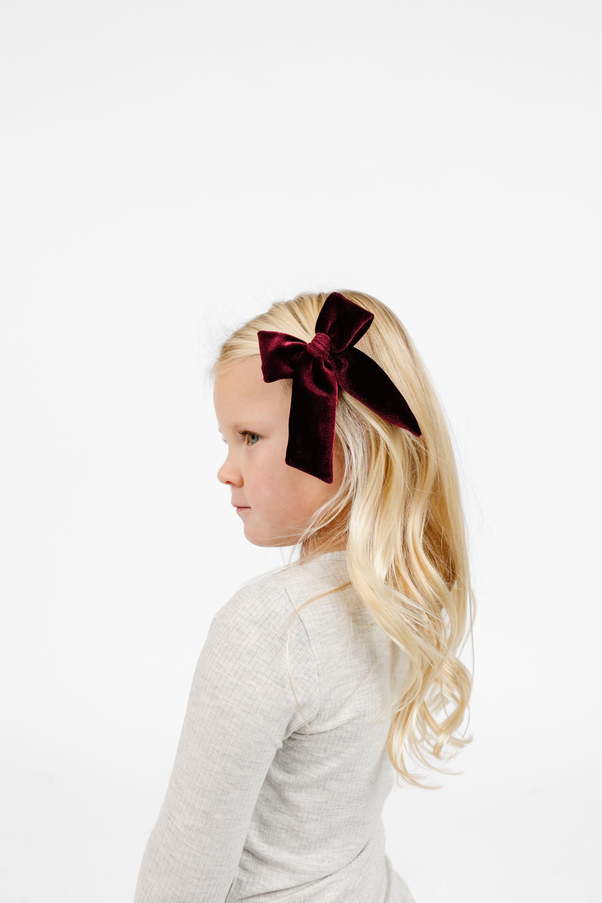 Velvet - Wine Bow Sash Clip