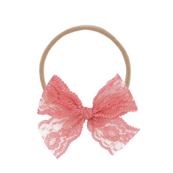Lace Bow - Watermelon