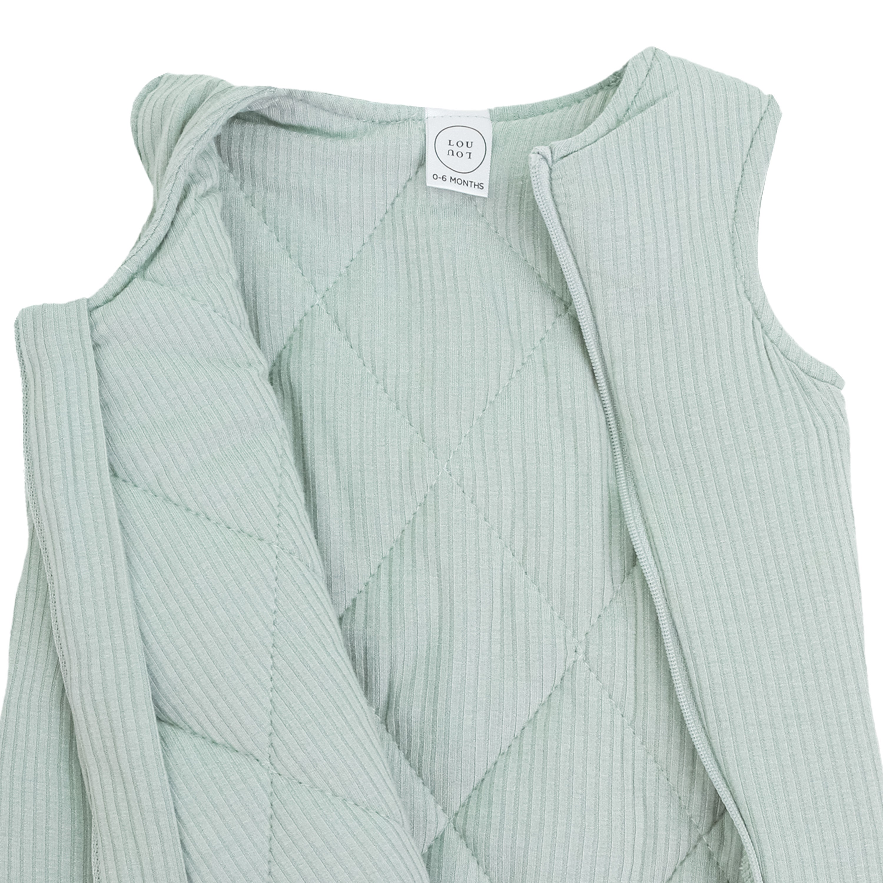 Light green ribbed vest on a white background