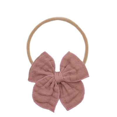 Cloud Muslin™ Heirloom Bow - Berry Headband