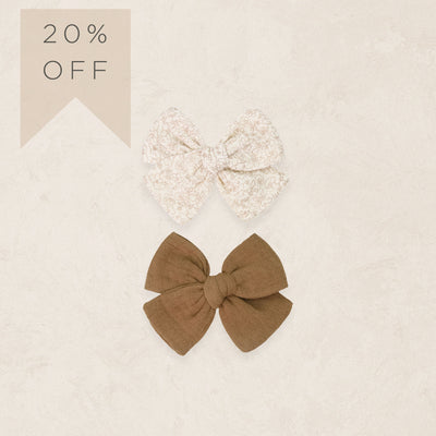 Adventure Bow 2 Pack - Cinnamon/Tan Bloom Clip