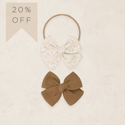 Adventure Bow 2 Pack - Cinnamon/Tan Bloom Headband