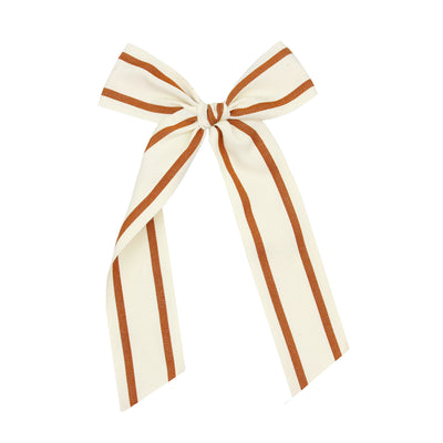 Ribbon Bow - Copper Stripe Sash Clip