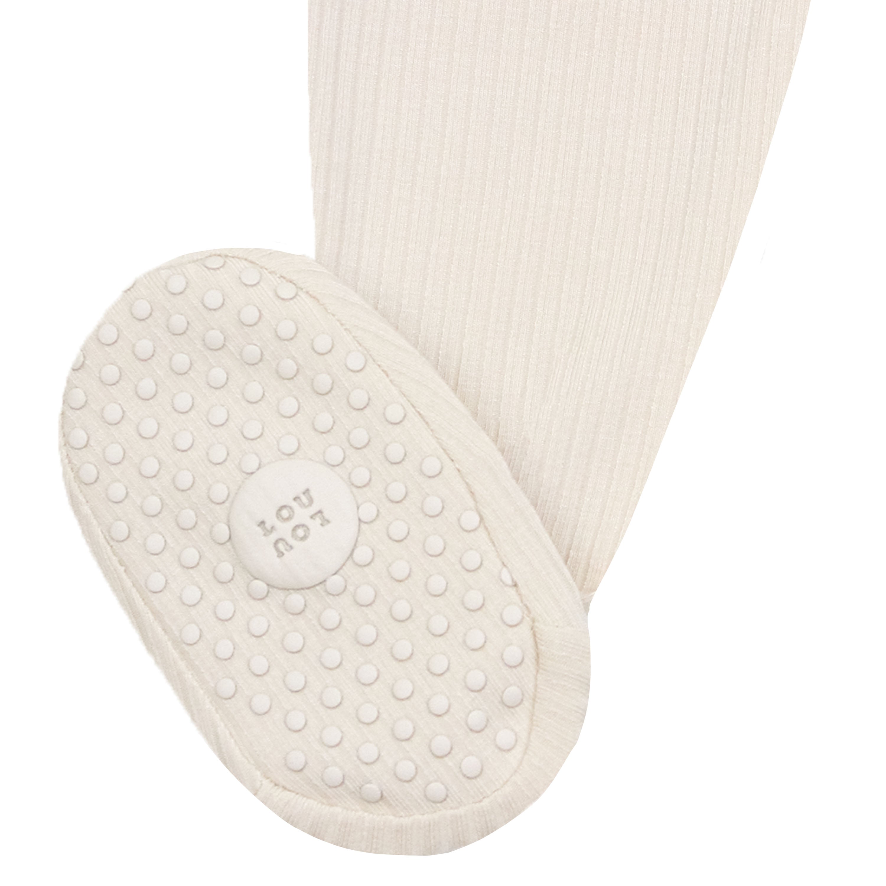 cove zipper footies close up on grip