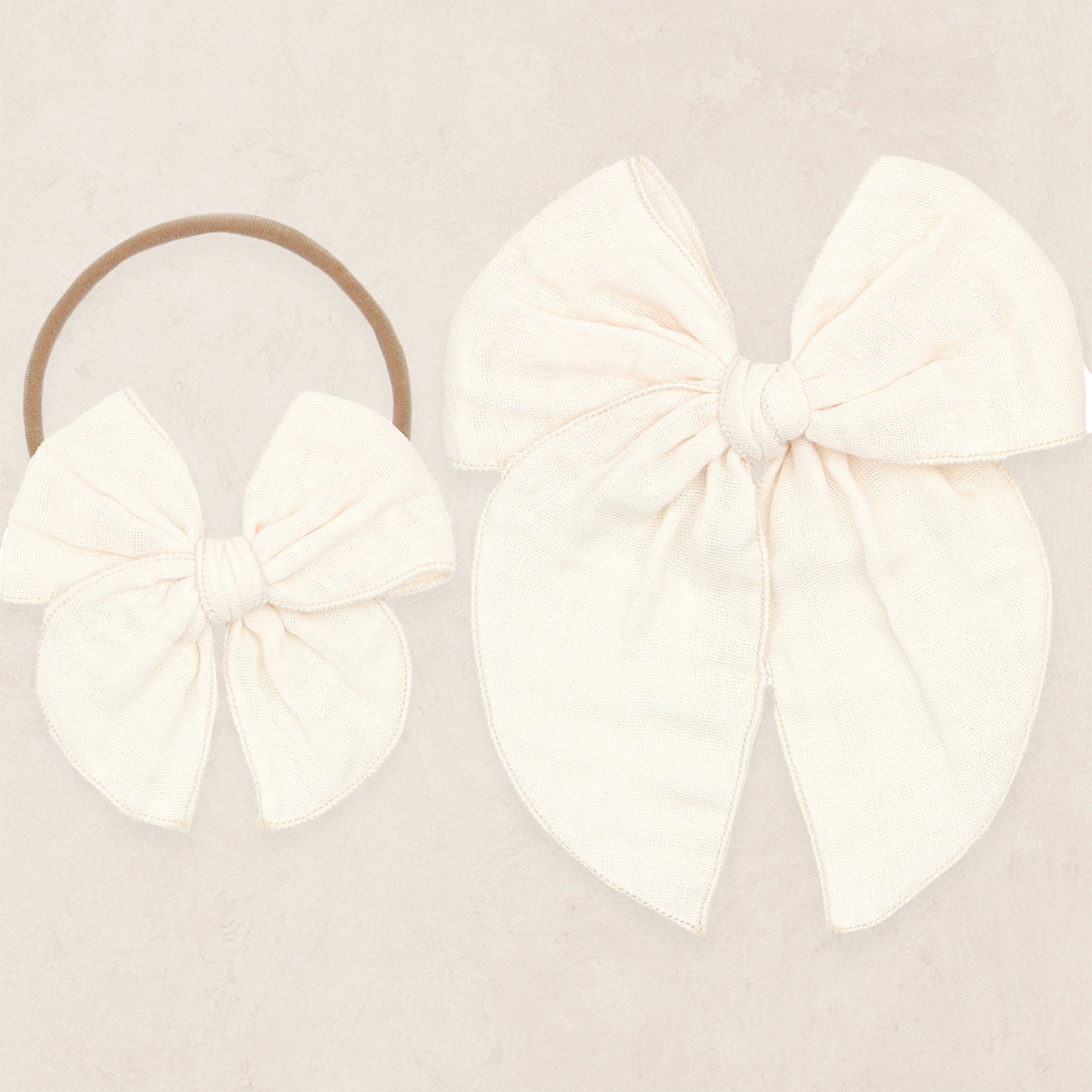 Cloud Muslin™ Heirloom Bow - Cream