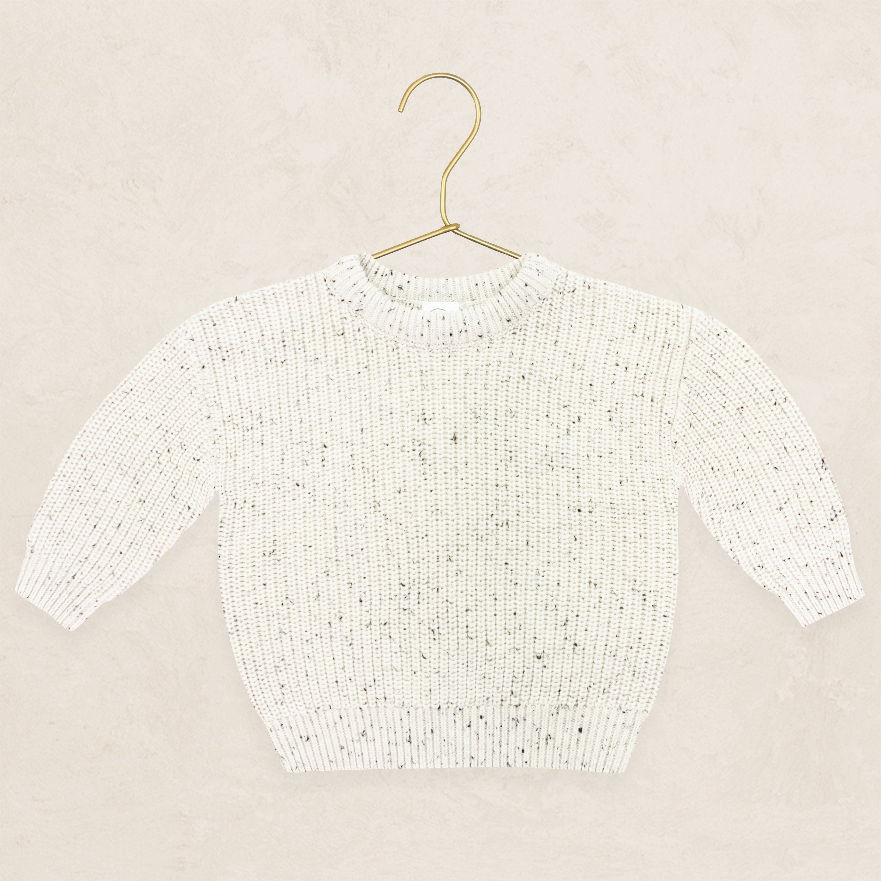 Knit Chunky Sweater - Cream Speckle