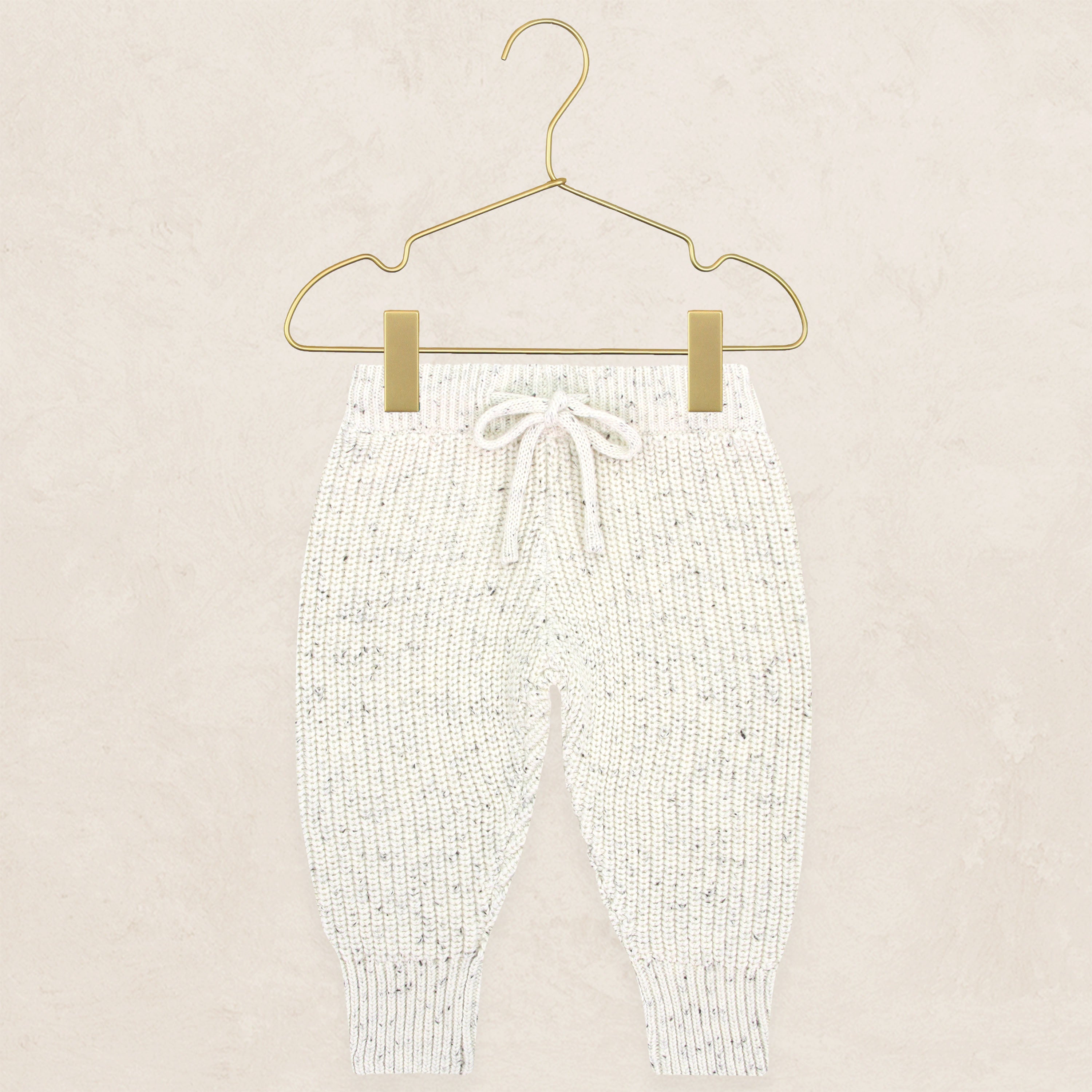 Knit Jogger Pants - Cream Speckle