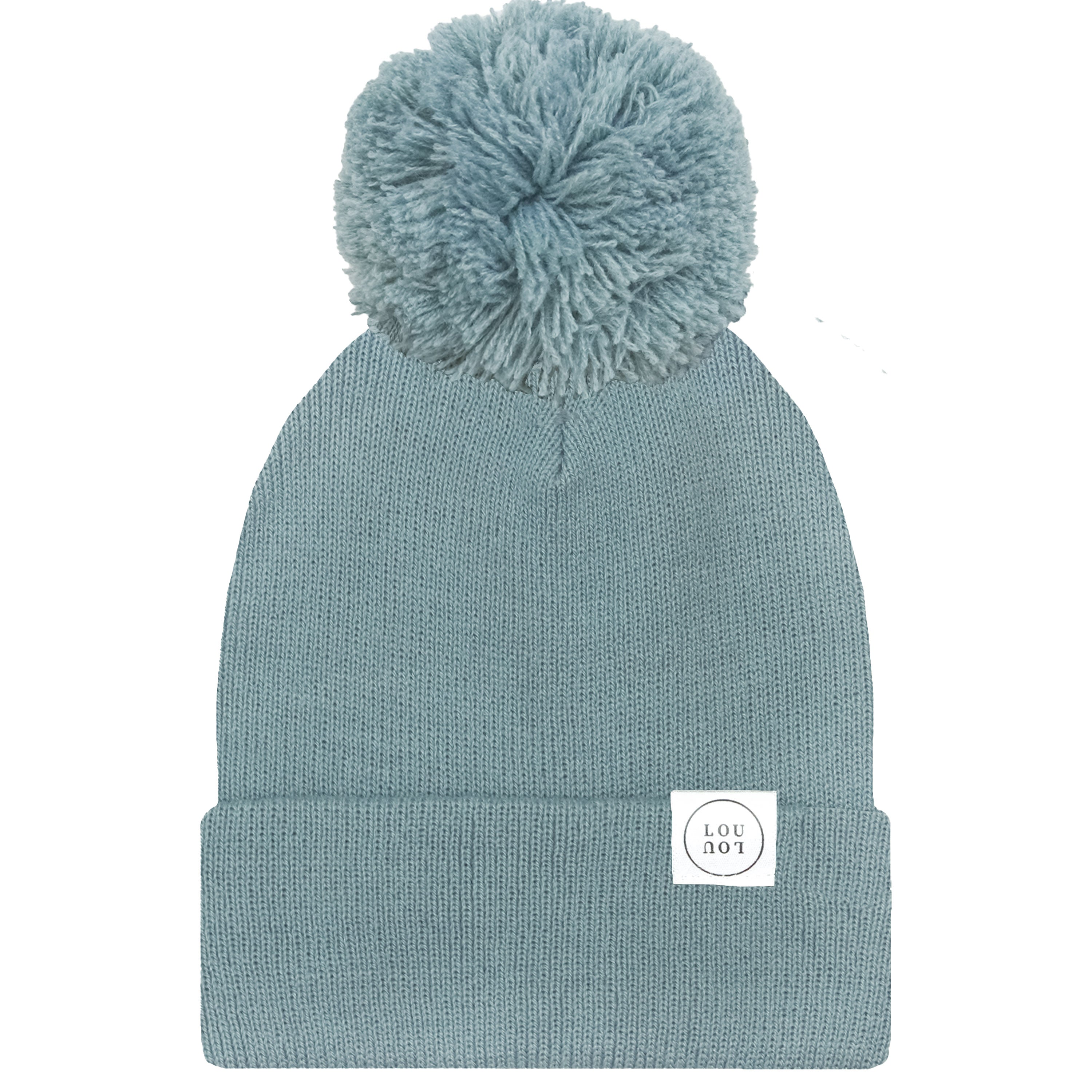 Beanie with Pom - Dusty Blue