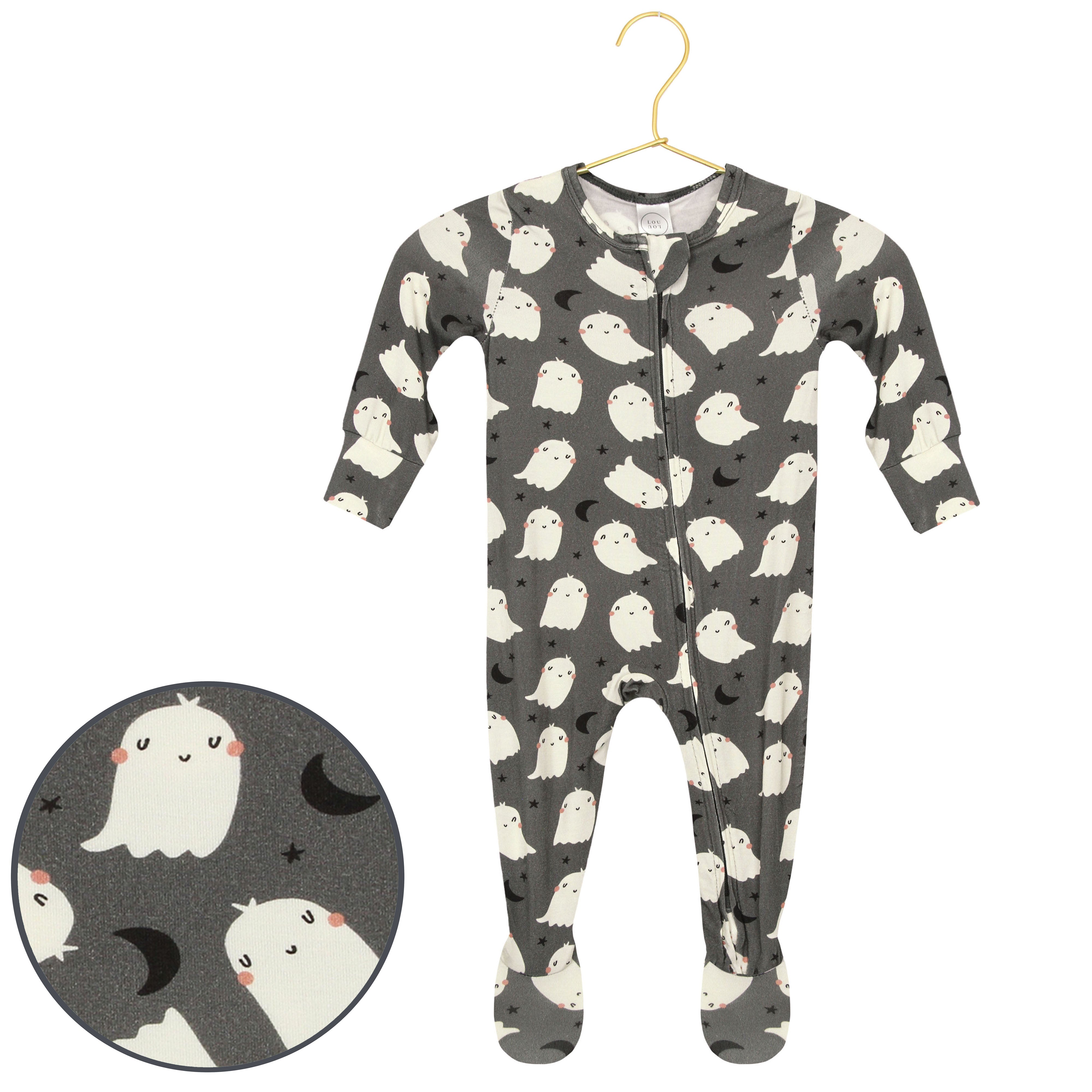 Happy Ghost Zipper Footies