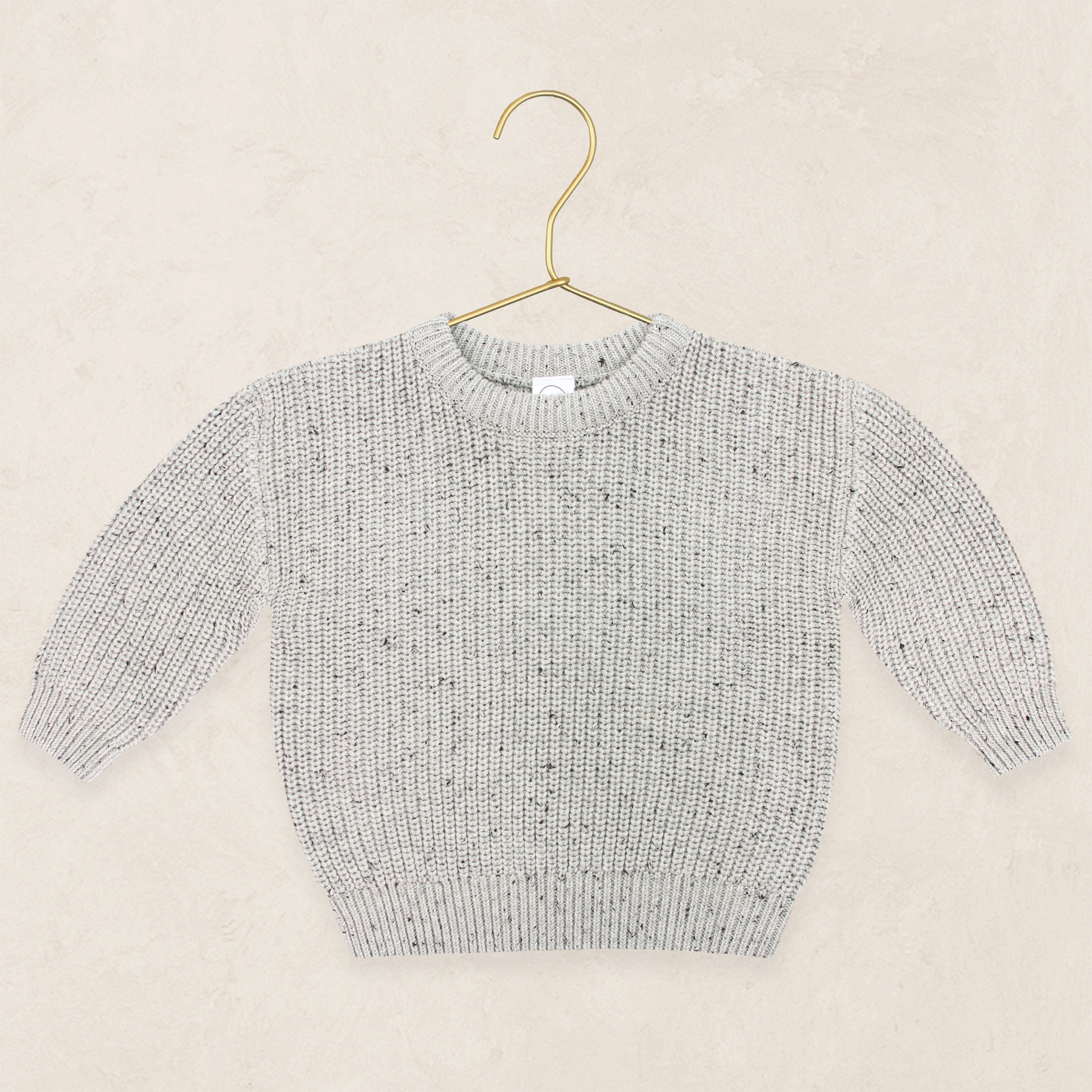 Knit Chunky Sweater - Grey Speckle
