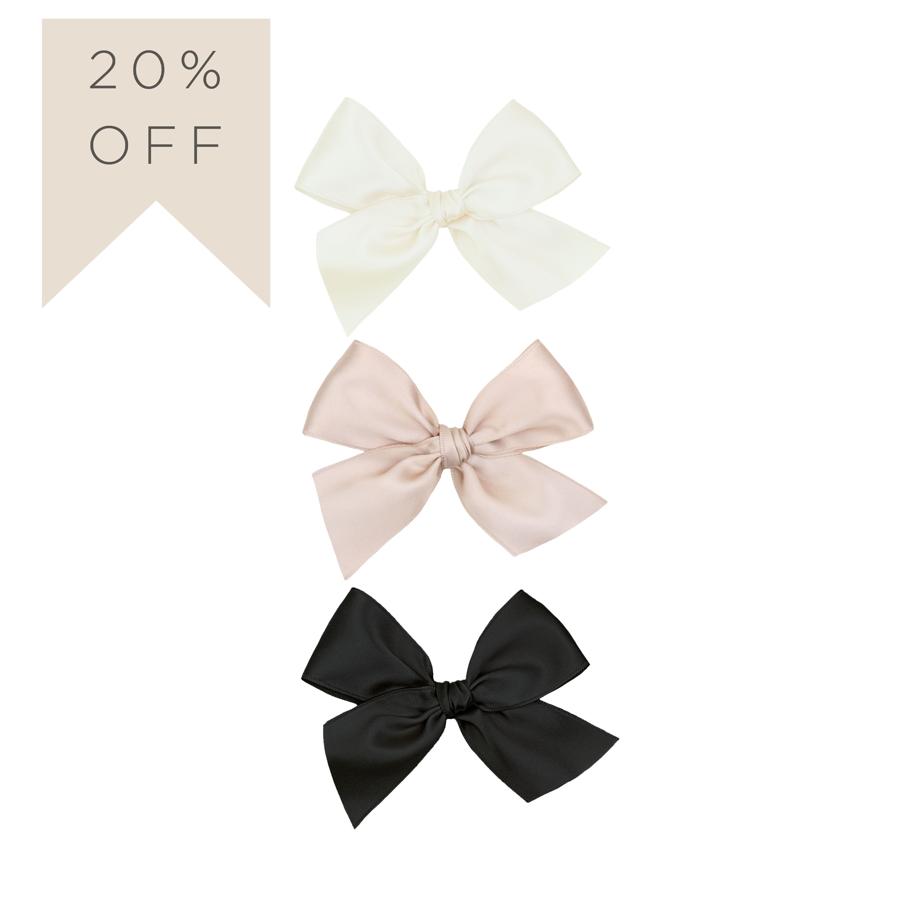 Satin Bow 3 Pack: Primrose Clips