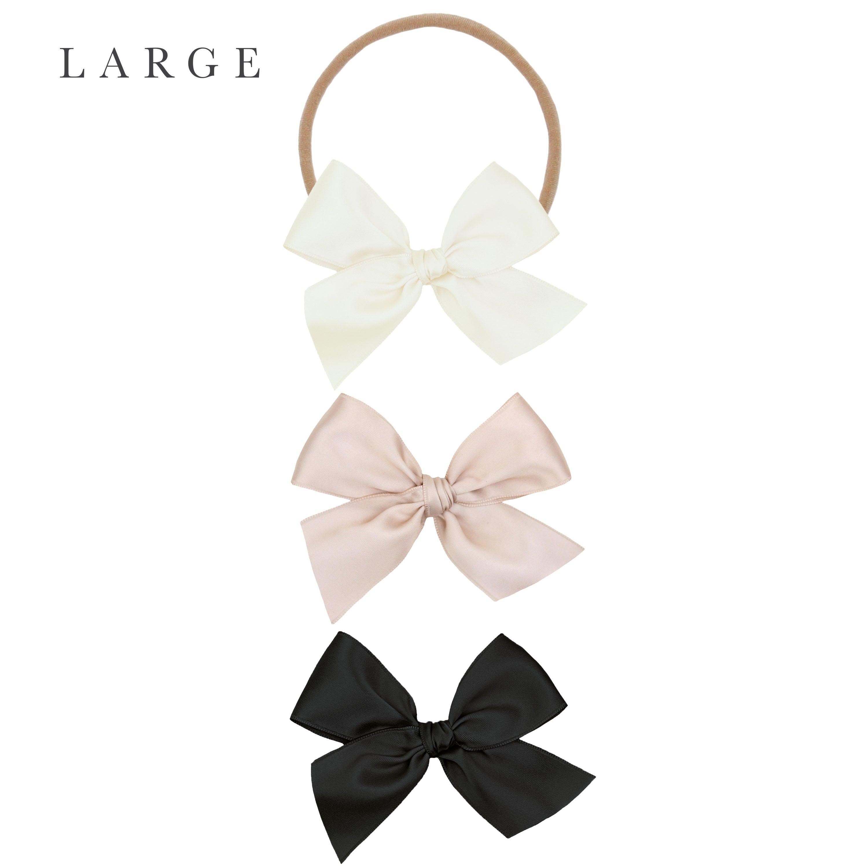 Satin Bow 3 Pack: Primrose Headbands
