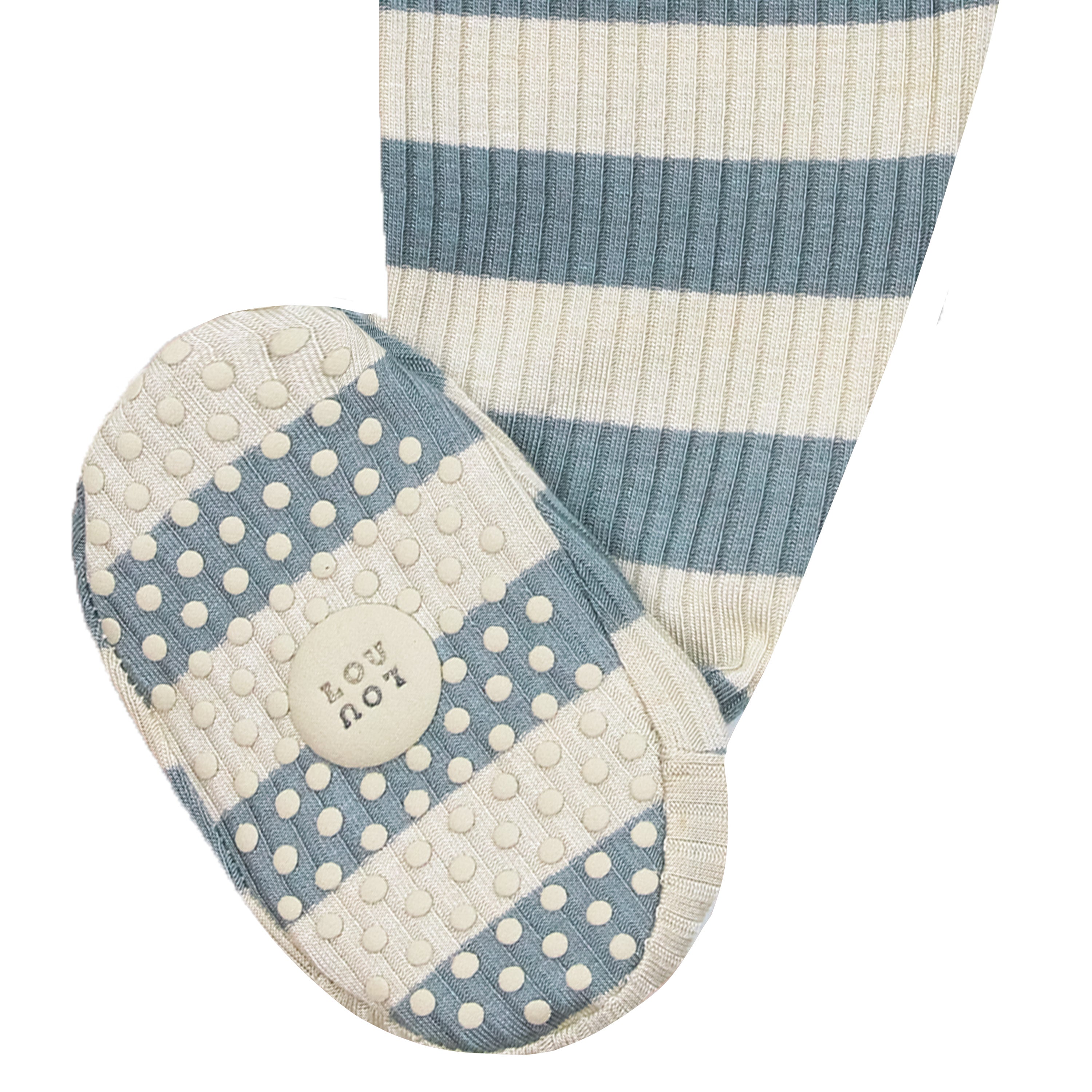 lincoln zipper footies close up on footie grip