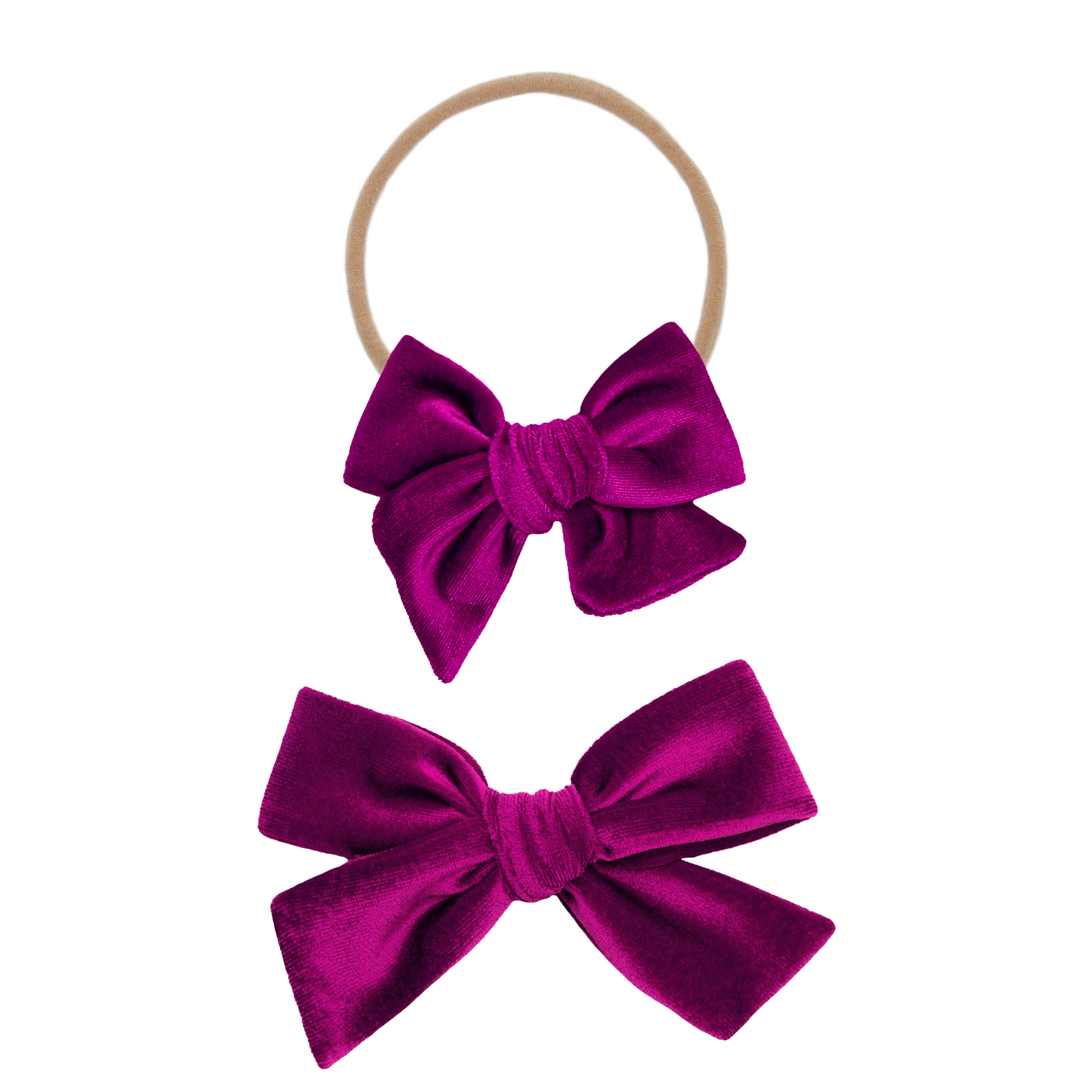 Velvet - Magenta Bow