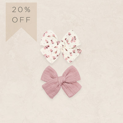 Adventure Bow 2 Pack - Mauve/Dusty Rose Clip